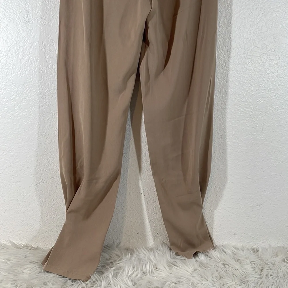 FASHION NOVA Office Pow Wow High Waist Trouser - Khaki Size Small NEW - Picture 9 of 14